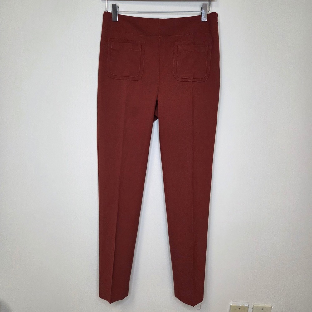 Atos Lombardini Italy Rust Orange Wool Blend Slim Patch Pocket Trousers Size 42